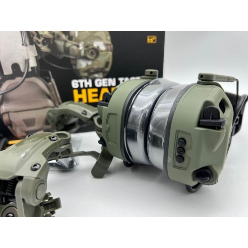 6TH GEN TACTICAL HEADSET тактическая гарнитура, звукосниматель и шумоподавление, активные в Бердске