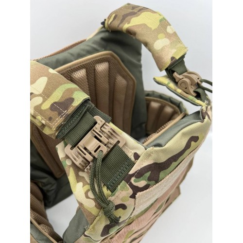 Бронежилет ЗАЩИТНИК в Бердске с кевларовым баллистическим пакетом C2, капами и бронеплитами Бр5