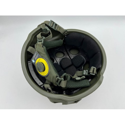 Кевларовый тактический баллистический композитный шлем ACH MICH NIJ IIIA Ops-Core (цвет «олива») / Бр2 класс защиты / с защитой ушей и системой регулировки Венди в Бердске