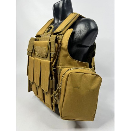 Тактический разгрузочный жилет «5 / пять карманов» с подсумками Tactical Molle Plate Carrier для съемных бронепластин в Бердске